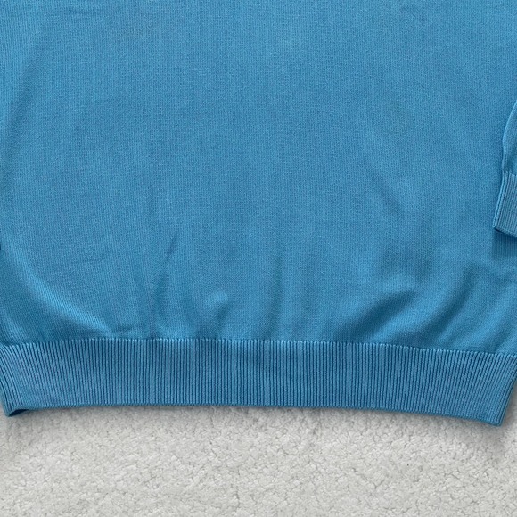 Lacoste Sweater 1/4 Zip Pullover 100% Cotton Blue Men's US Size XL VTG NWT - Picture 7 of 14